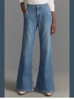 Pilcro Blue Flare & Wide Leg Jeans